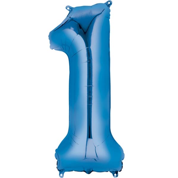 (image for) 16" Blue Number 1 Air Fill Balloons