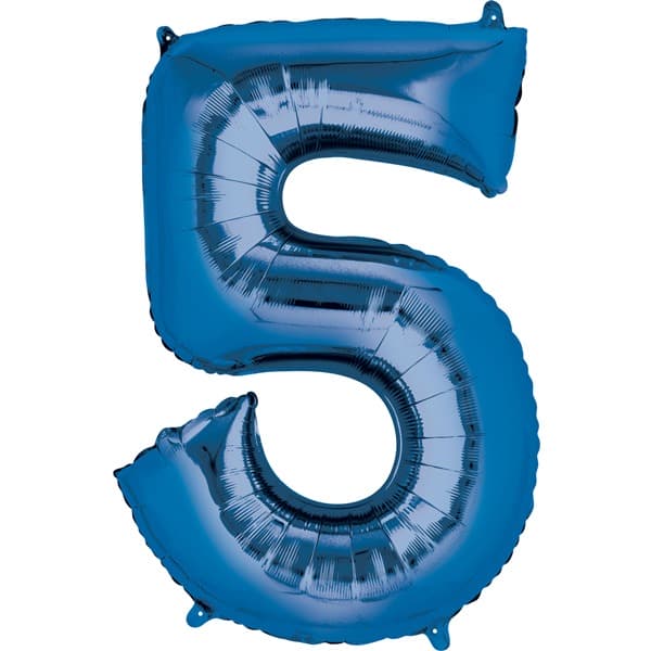 (image for) 16" Blue Number 5 Air Fill Balloons
