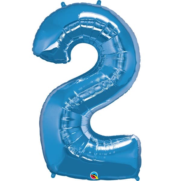 Qualatex Sapphire Blue Number 2 Supershape Balloons