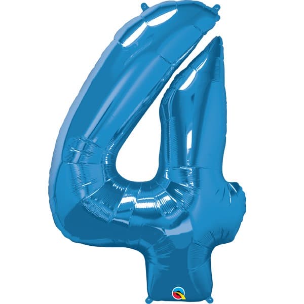 Qualatex Sapphire Blue Number 4 Supershape Balloons