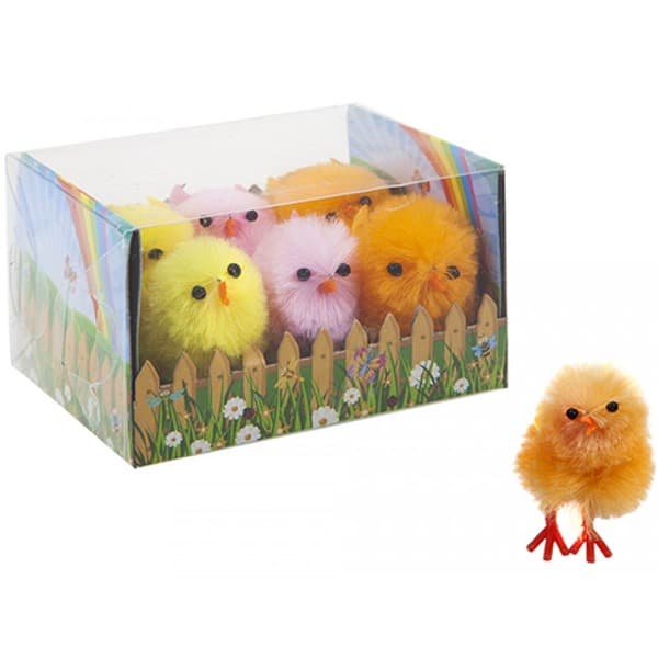 (image for) 4cm Chenille Chicks Assorted Colour 6pk
