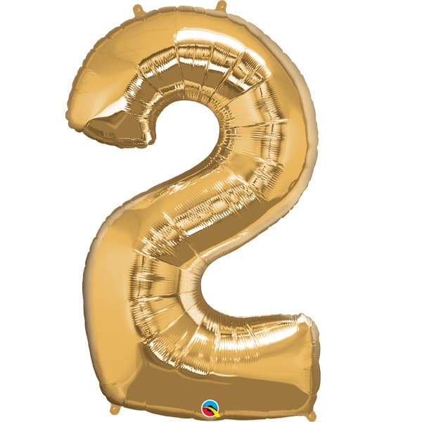 Qualatex Metallic Gold Number 2 Supershape Balloons
