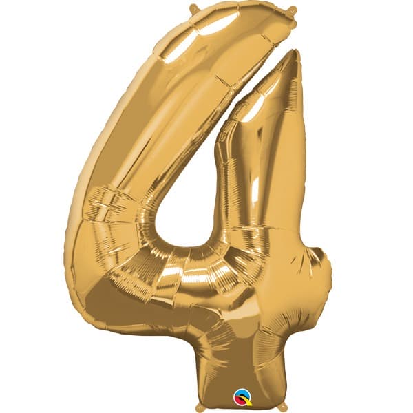 Qualatex Metallic Gold Number 4 Supershape Balloons