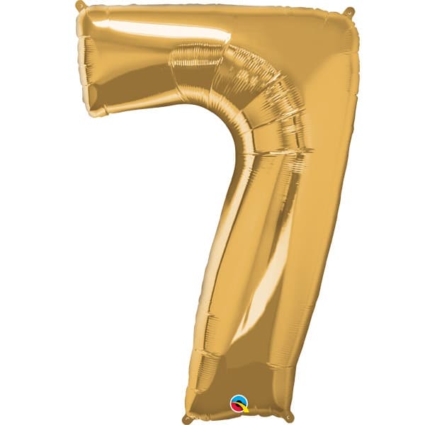 Qualatex Metallic Gold Number 7 Supershape Balloons