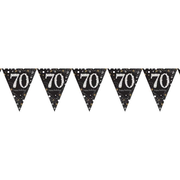 Gold Sparkling Celebration 70th Pennant Bunting