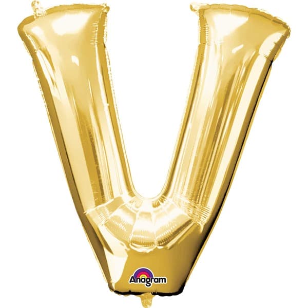 Anagram Gold Letter V Shape Balloons
