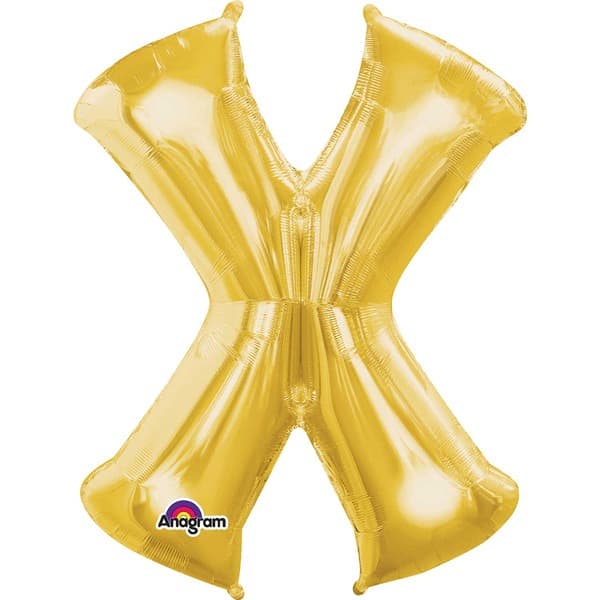 Anagram Gold Letter X Shape Balloons