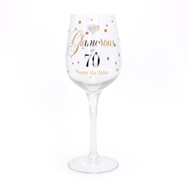 (image for) Glamorous At 70 Happy Birthday Wine Glass
