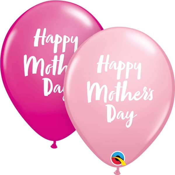 (image for) 11" Mothers Day Script Latex Balloons 25pk