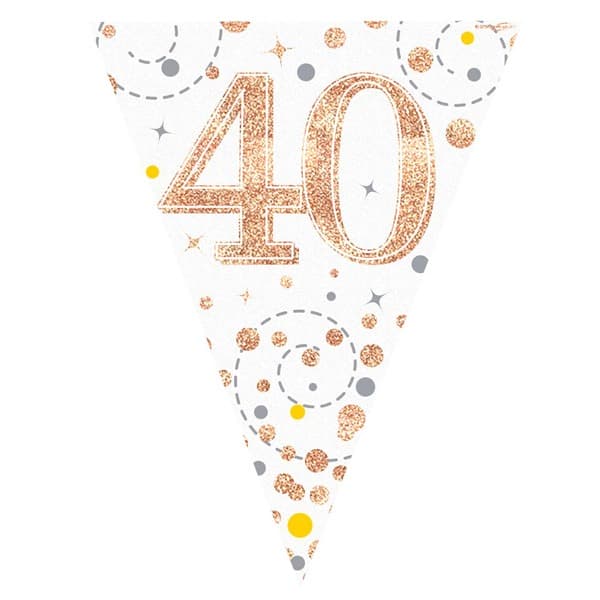 (image for) Happy 40th Birthday Sparkling Fizz Party Bunting