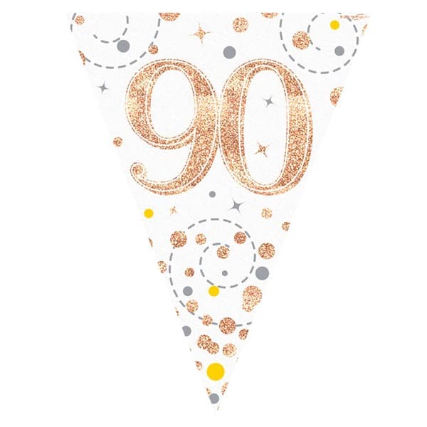 Happy 90th Birthday Sparkling Fizz Party Bunting
