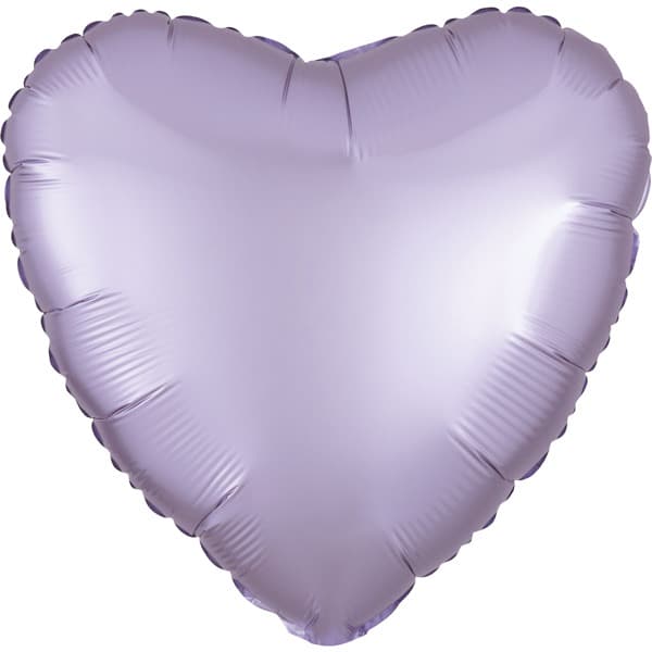 18" Silk Lustre Pastel Lilac Heart Foil Balloons