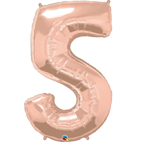 Qualatex Rose Gold Number 5 Supershape Balloons