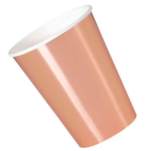 (image for) Metallic Rose Gold Paper Cups 8pk