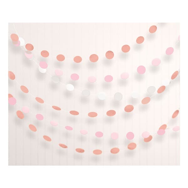 Rose Gold Blush Dot String Decorations