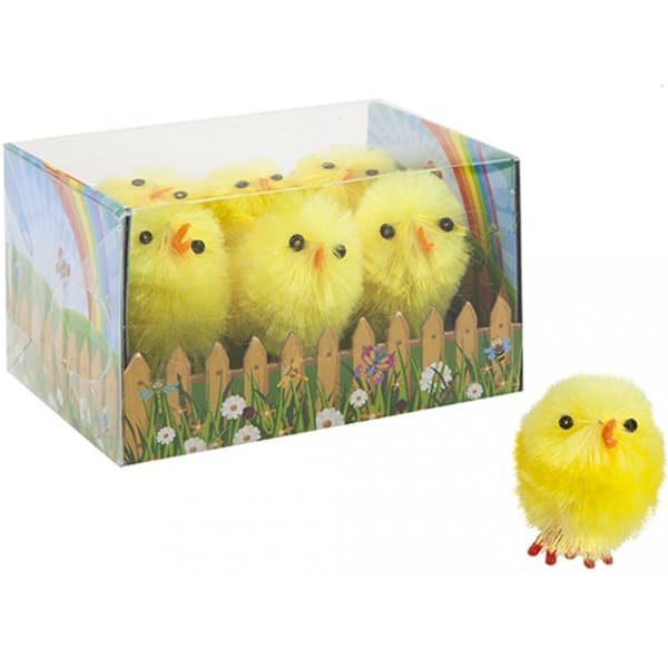 (image for) 4cm Yellow Chenille Chicks 6pk