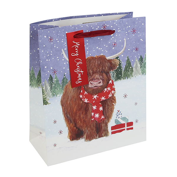 (image for) Highland Cow Kraft Medium Gift Bags