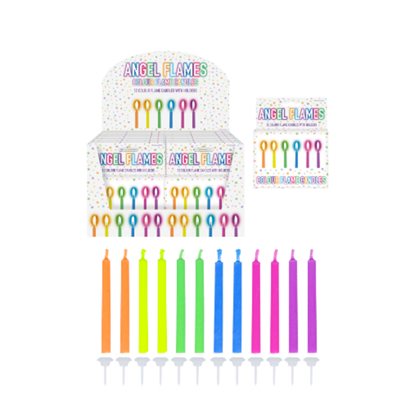 Angel Flames Coloured Party Candles x24