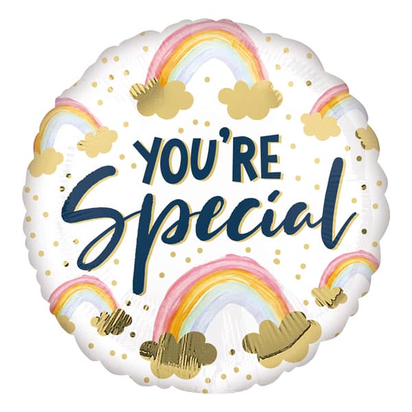 18" You're Special Painted Rainbow Foil Balloons